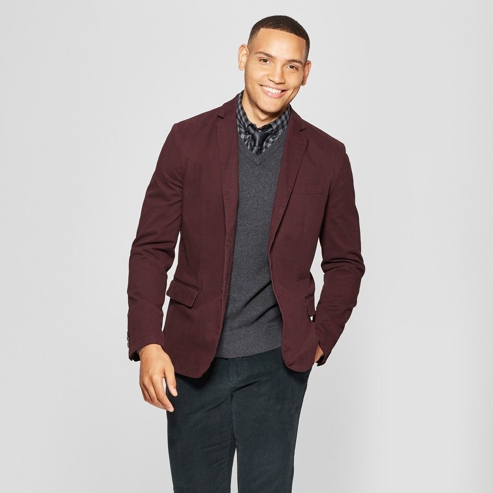 NWT | Goodfellow | Burgundy Blazer Jacket Long Sleeve 2 Button Front